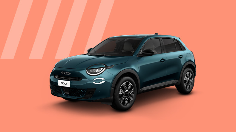 Fiat 600 Hybrid Icon su sfondo arancione – Fiat IT
